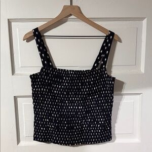 Madewell Navy and White Patterned Tank Top